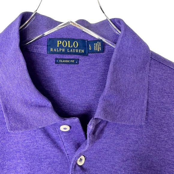 Polo Ralph Lauren Purple Classic Fit Polo T-shirt Large - Picture 5 of 7